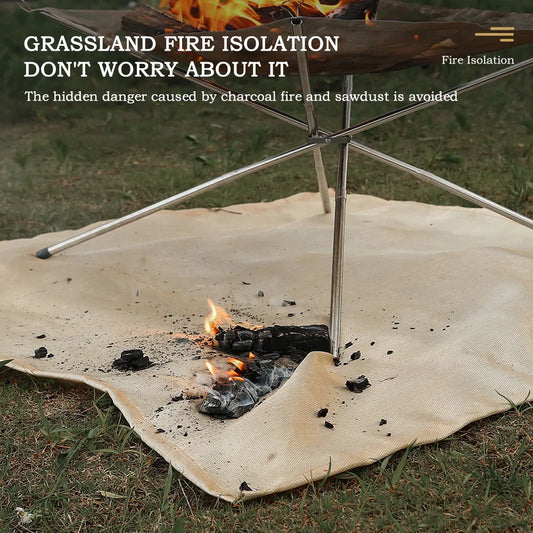 Barbecue Pad Fire Blanket Camping Fireproof Cloth Fire Pit Mat Picnic BBQ Pad High Temperature Anti-Scald Flame Retardant Rug