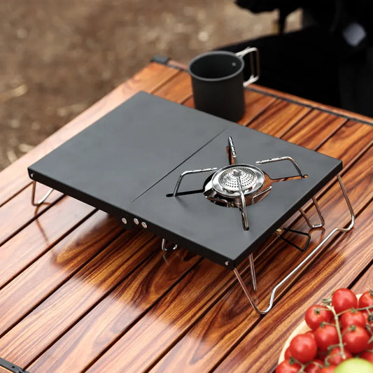 Outdoor Camping Stove Table Portable Folding Spider Stove Table Ultralight Stainless Steel Tea Coffee Barbecue Picnic Mini Table