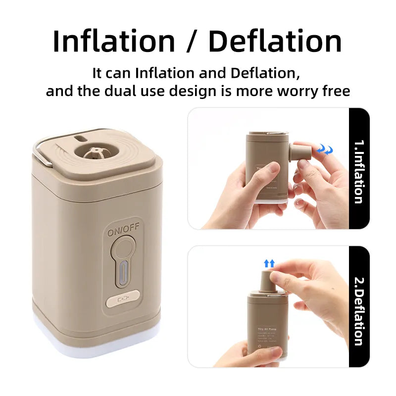 Electric Air Pump Portable Wireless Air Compressor Inflator/Deflator Pumps for Inflatable Cushions Air Beds Boat Swimming Ring
