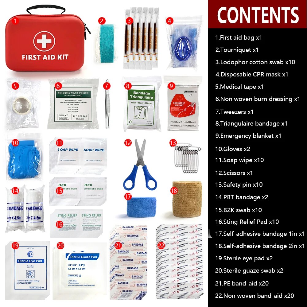109pcs Waterproof First Aid Kit Emergency Survival