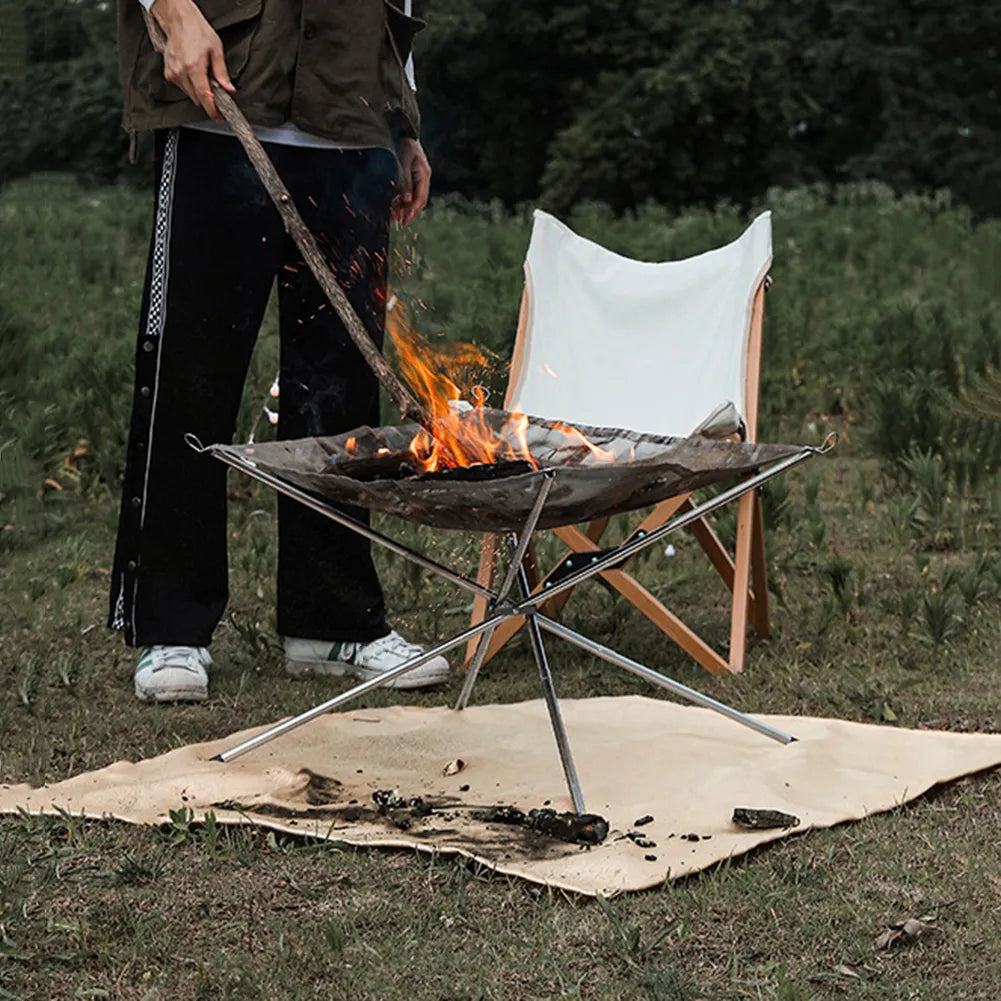 Barbecue Pad Fire Blanket Camping Fireproof Cloth Fire Pit Mat Picnic BBQ Pad High Temperature Anti-Scald Flame Retardant Rug